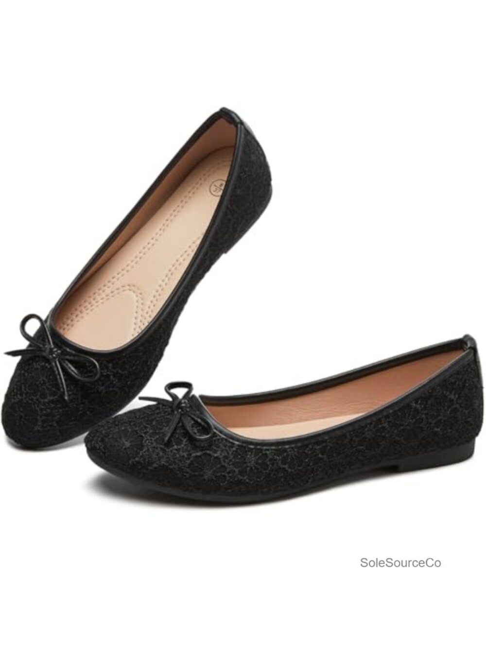 Womens Pointed Toe Ballet Flats Faux Suede Mesh Slip On Foldable Flats
